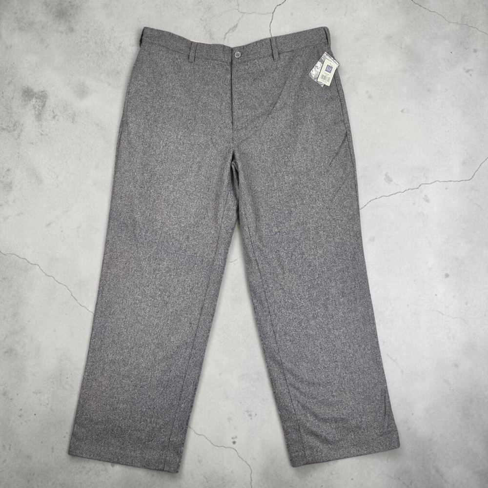 NWT Gap Mens Classic Fit Recycled Wool Blend Trousers Grey Flat Front 38x30